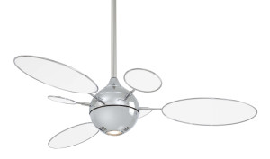 F596-PN-TL Cirque contemporary ceiing fan in polished nickel with translucent blades from G2art